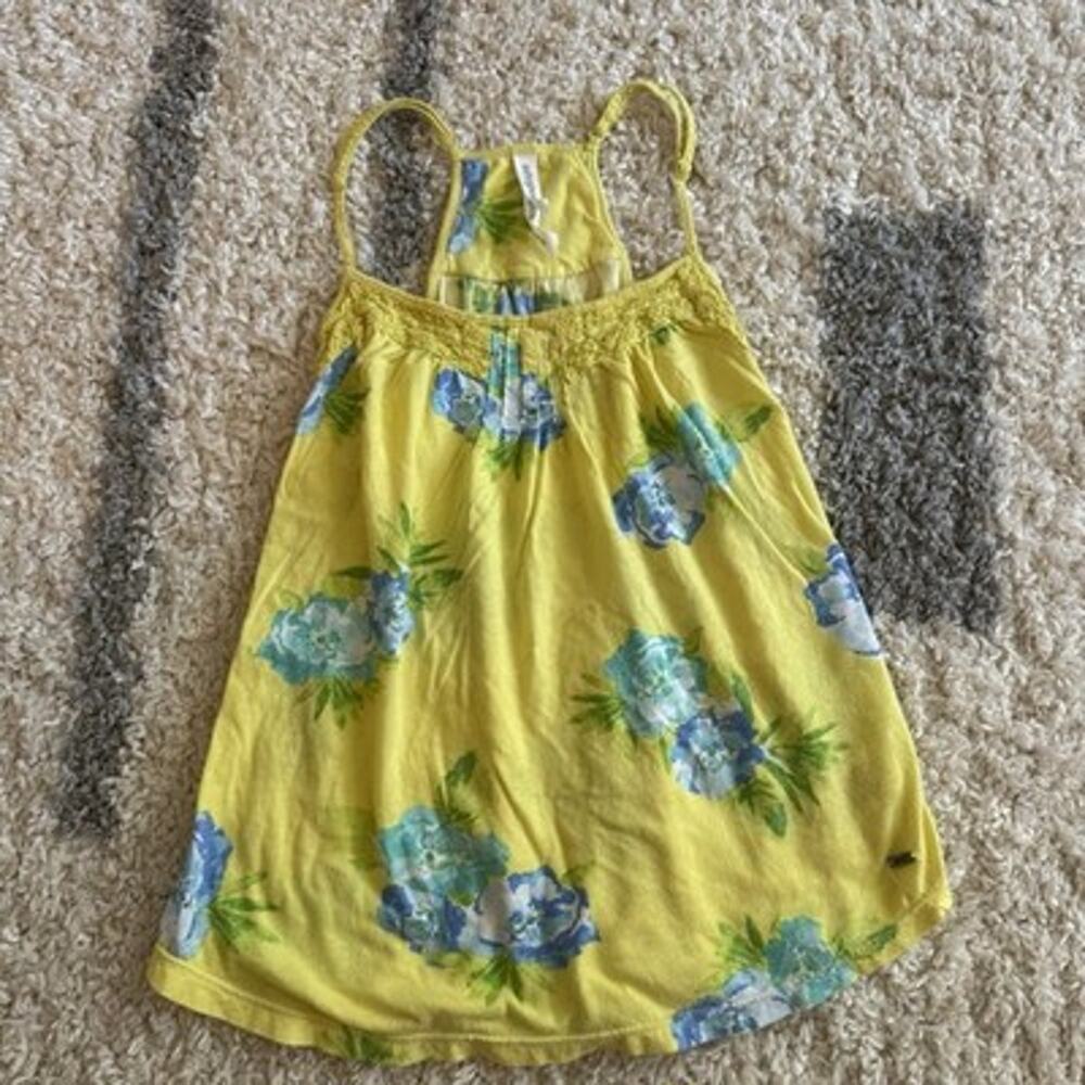 Aeropostale Cottagecore Floral Babydoll Tank Yellow Coquette Y2K Cami Small